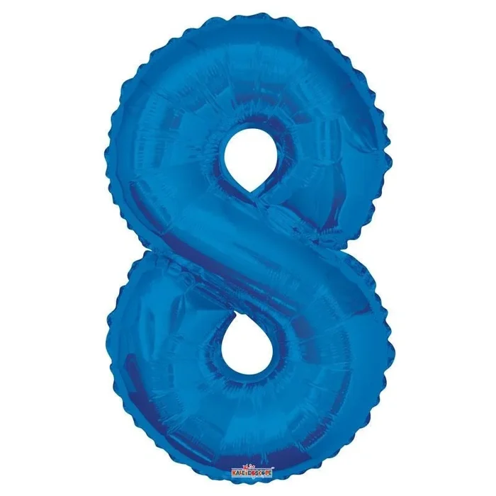 Number 8 Foil Balloon Royal Blue 34”