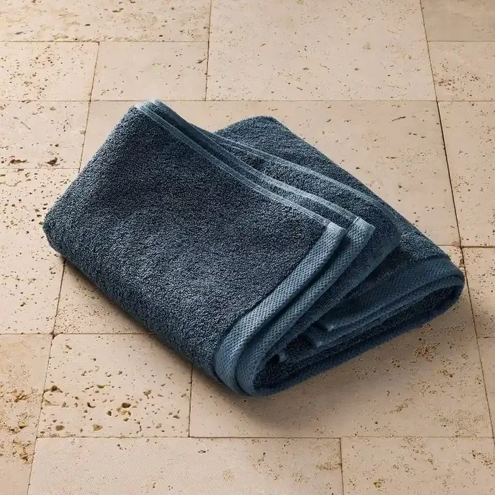 Organic Bath Towel Dark Mineral Blue – Casaluna™