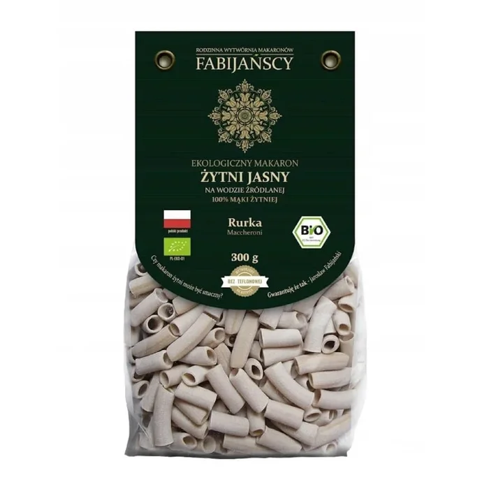 Pasta (leichter Roggen) Maccheroni Tube BIO 300 g – FABIJAŃSCY
