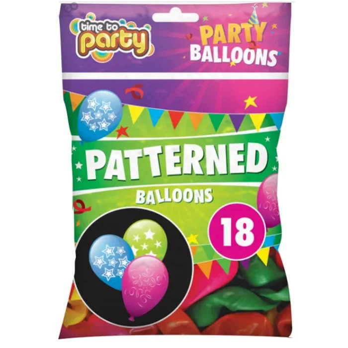 Patterned Balloons 18pk
