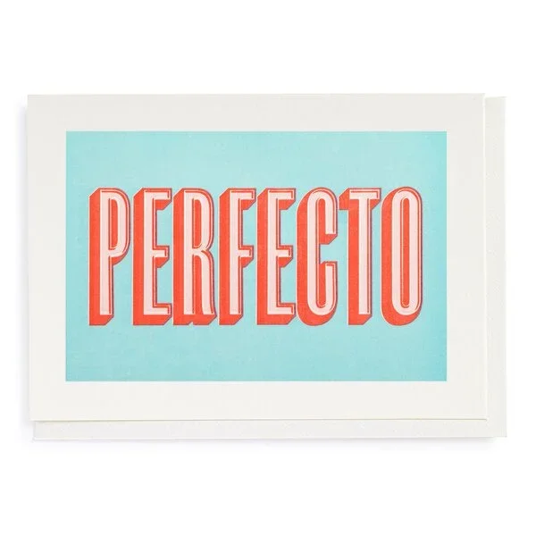 Perfecto Bold Type Letterpress Card