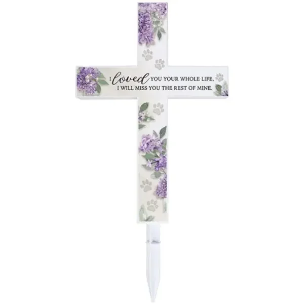 PET MEMORIAL SOLAR CROSS STAKE