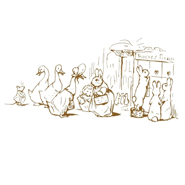 Peter Rabbit Jemima Puddle Duck and Rabbits Card