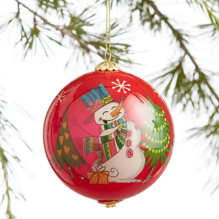 Pier Place Red 2021 Happy Holidays Ball Li Bien Ornament