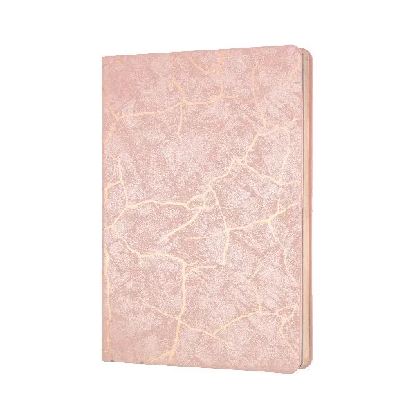 Pink Marbled A5 Ruled Notebook