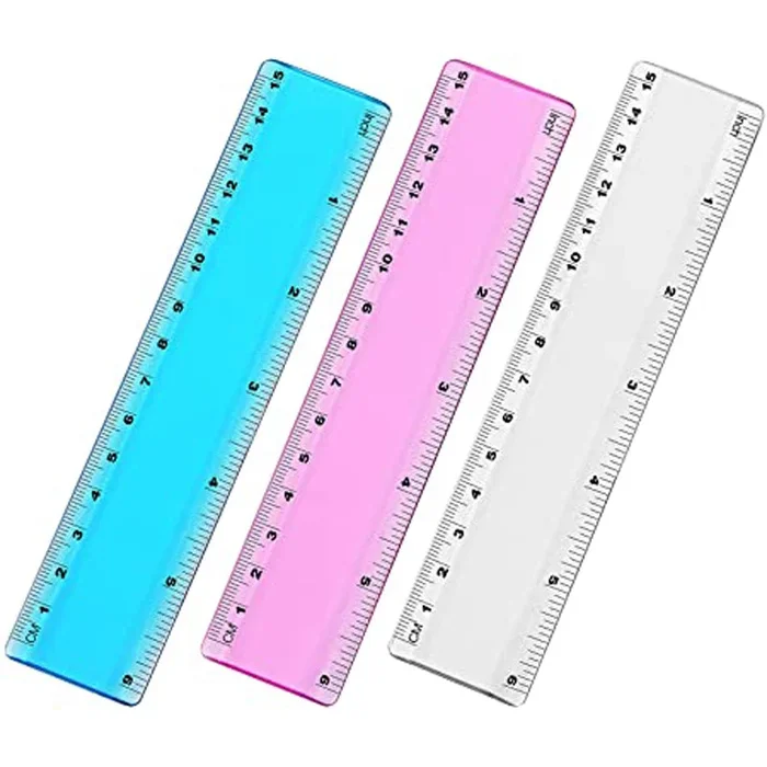 Plastic Rulers Assorted Colours 6″ – Case of 12