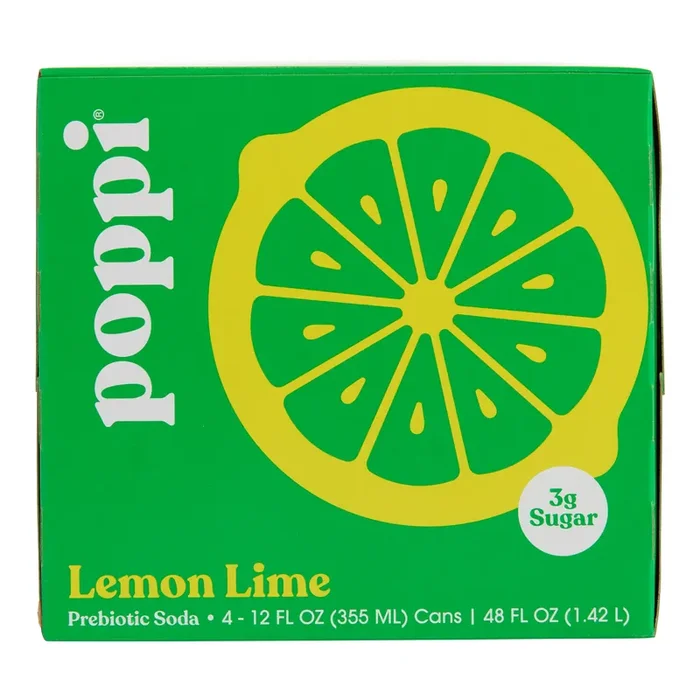 Poppi Lemon Lime Prebiotic Soda 4 Pack