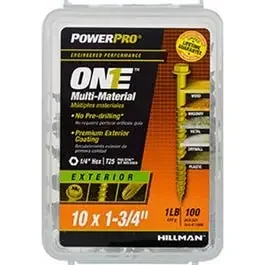 Power Pro One Exterior Screws, Hex, Bronze Epoxy Coated, 10 x 1-3/4-In., 97-Pk.