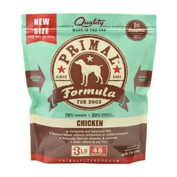 PRIMAL FROZEN RAW CHICKEN NUGGETS DOG 3LB
