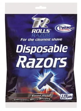 R Rolls Twin Blade Disposable Razors 18 Pack