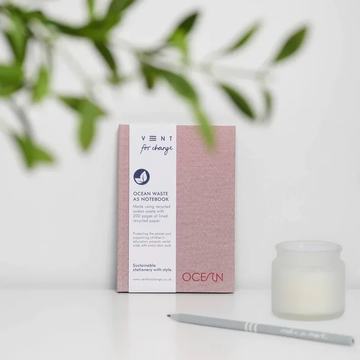 Recycled Ocean Waste A5 Notebook Pink Coral