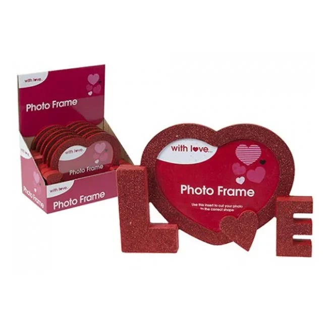 Red Glitter Love Photo Frame
