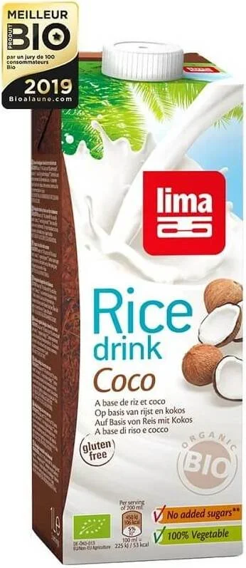 Reisgetränk mit Kokosgeschmack glutenfrei BIO 1000 ml – LIMA