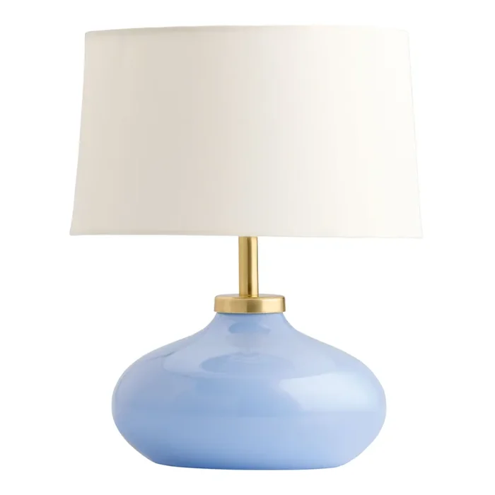 Round Milky Handblown Glass Accent Lamp