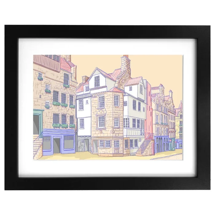 Royal Mile and John Knox House Print