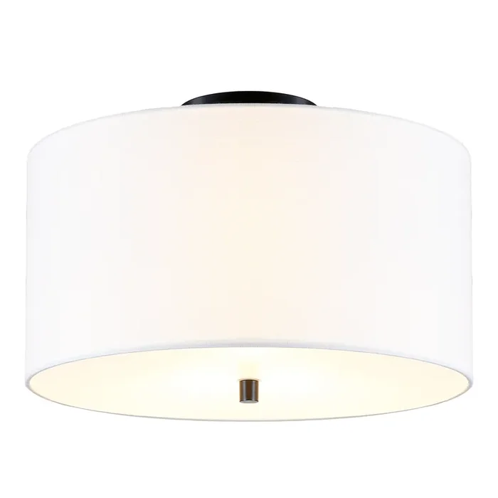 Ruby Metal And Linen Flush Mount Ceiling Light