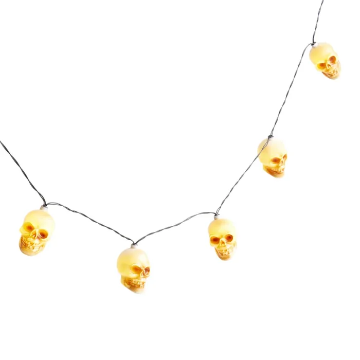 Scary Skull LED 10 Bulb Battery Operated String Lights