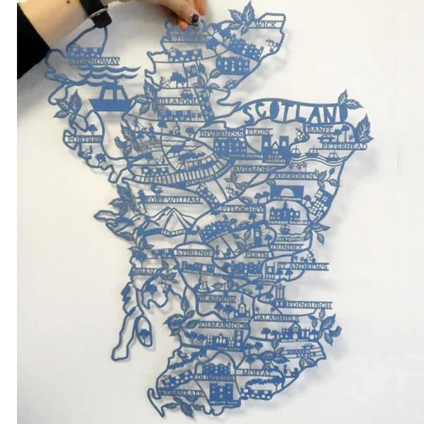Scotland Lasercut Map in Tube – Navy