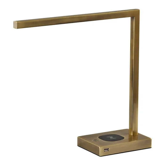 Seward Metal LED Desk Lamp With USB And Charging Pad