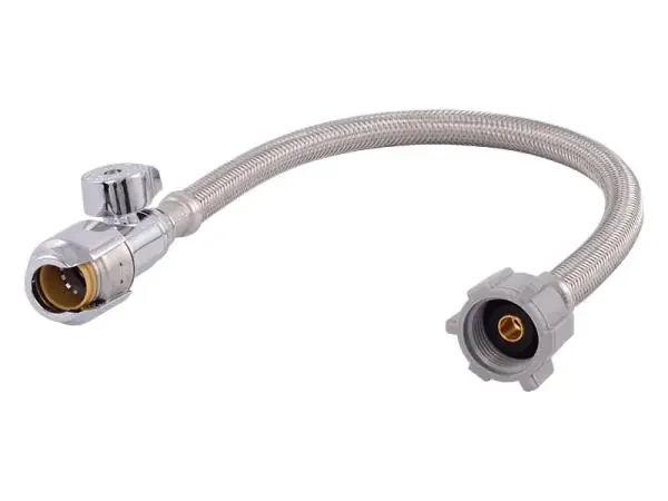 SharkBite Max Stainless Steel Braided Toilet Connector with Straight Stop Valve