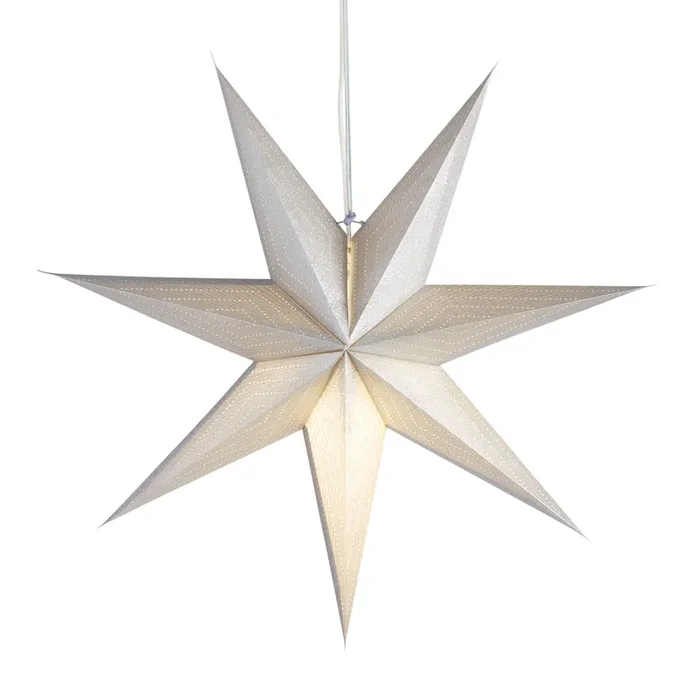Silver Glitter Paper Star Pendant Lamp