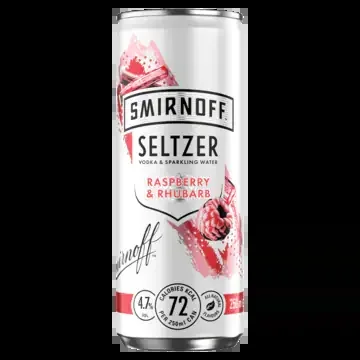 Smirnoff Seltzer raspberry and rhubarb