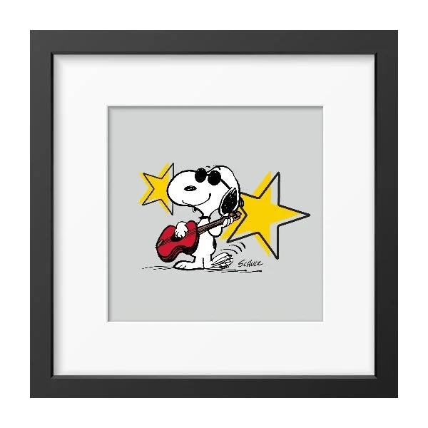 Snoopy Rock Star Framed Print 12×12