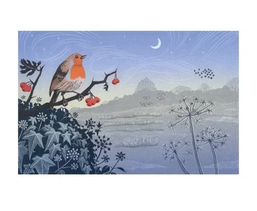 Song Of The Winter Solstice Linocut By Niki Bowers Card