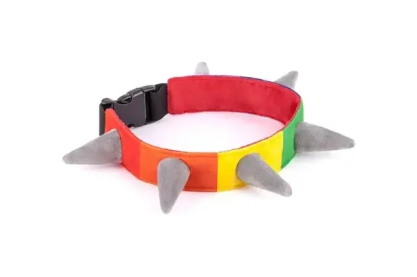 SPIKED RAINBOW COLLAR MEDIUM