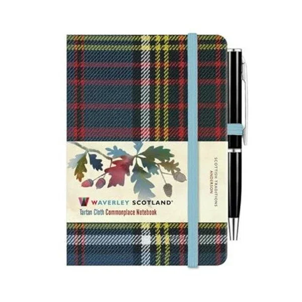 Tartan Cloth Mini Notebook with Pen – Anderson