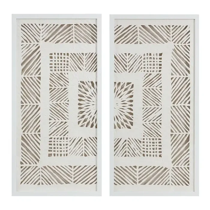 Teresa White Rice Paper Geo Shadowbox Wall Art 2 Piece