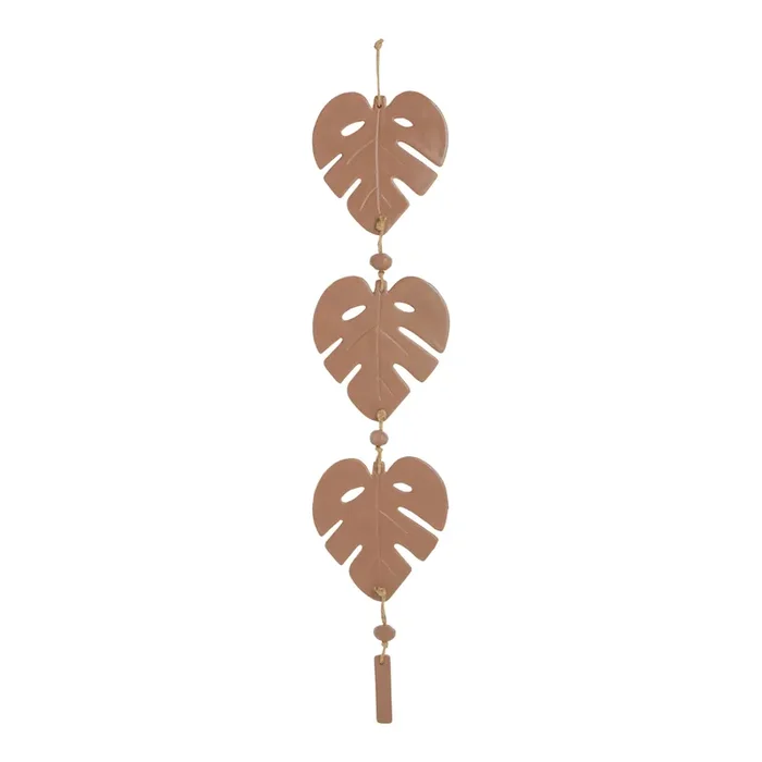 Terracotta Ceramic Multi Monstera Leaf Wall Hanging
