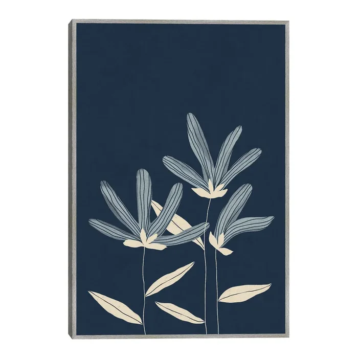 Three Flowers By Alisa Galitsyna Framed Canvas Wall Art