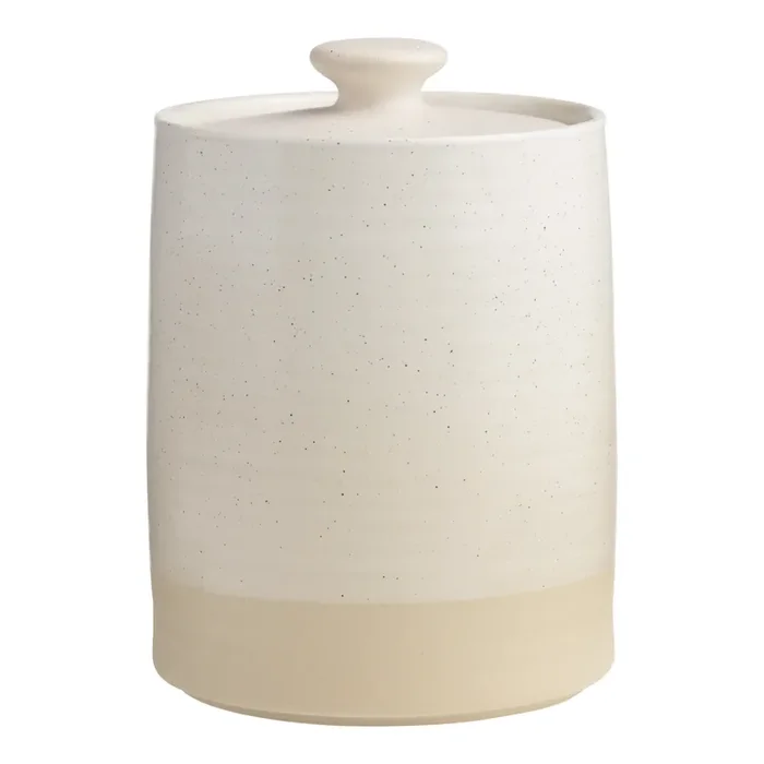 Tipton Medium Ivory Speckled Ceramic Storage Canister