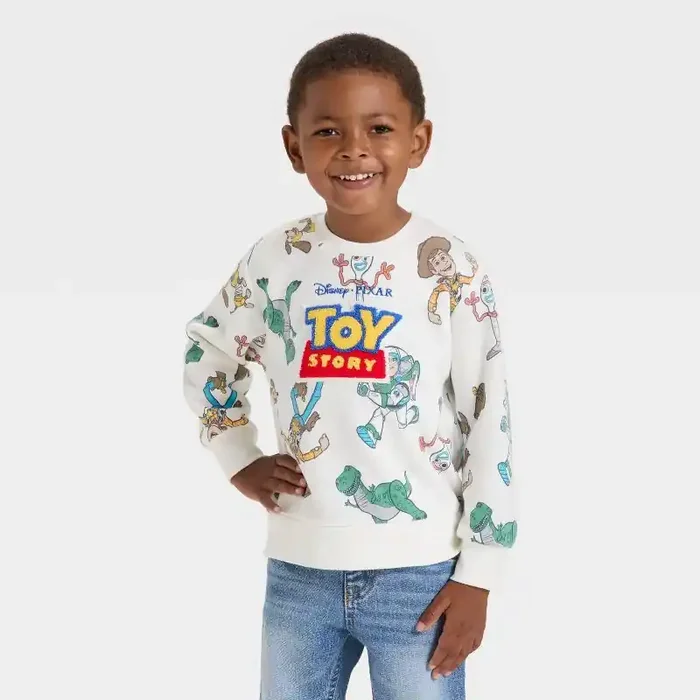 Toddler Boys‘ Disney Toy Story Fleece Sweatshirt – Off-White 4T