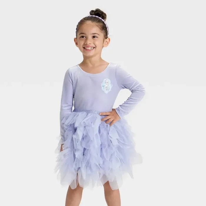 Toddler Girls‘ Disney Frozen Elsa Ballerina Dress – Purple 2T