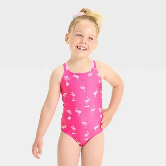 Toddler Girls‘ Multi Strap One Piece Swimsuit – Cat & Jack™ Pink 12M