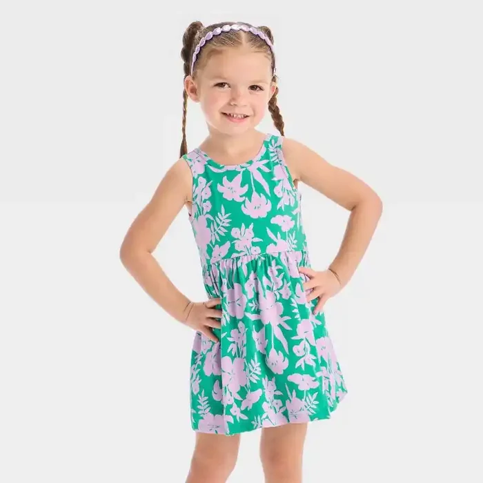 Toddler Girls‘ Tropical Ice Cream and Candies Tank Dress – Cat & Jack™ Green 5T