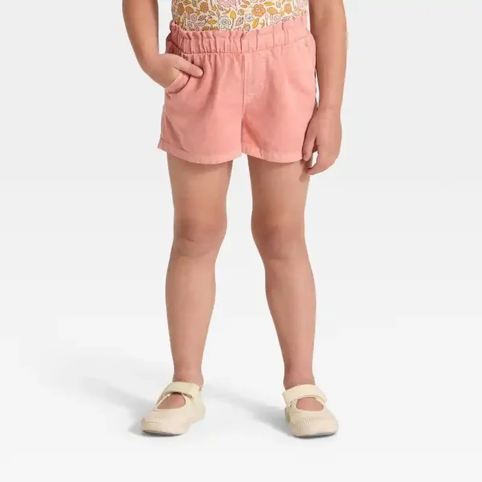 Toddler Girls‘ Woven Shorts – Cat & Jack™ Dusty Coral 2T