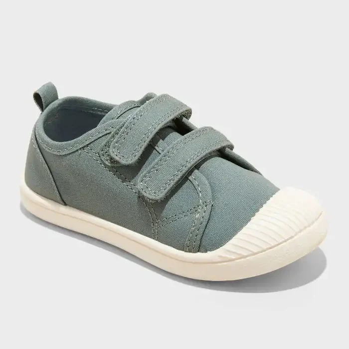 Toddler Parker Sneakers – Cat & Jack™ Green 11T Canvas Low Top, Hook and Loop Closure