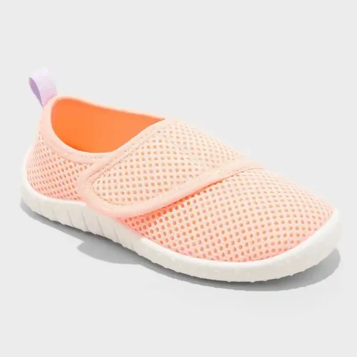Toddler Teddy Slip-On Water Shoes – Cat & Jack™ Pink XL Hook and Loop, Breathable Upper, Textured Outsole