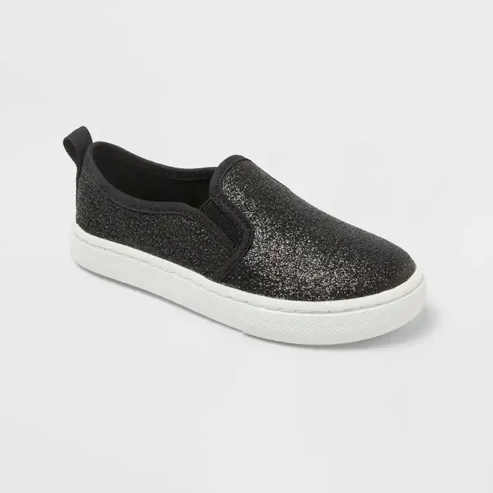 Toddler Yana Slip-On Glitter Sneakers – Cat & Jack™ Black 8T