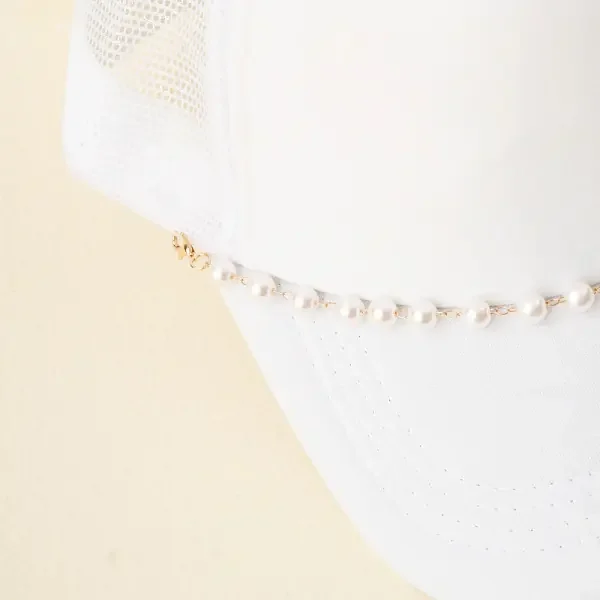 TRUCKER HAT CHAIN DAINTY PEARL