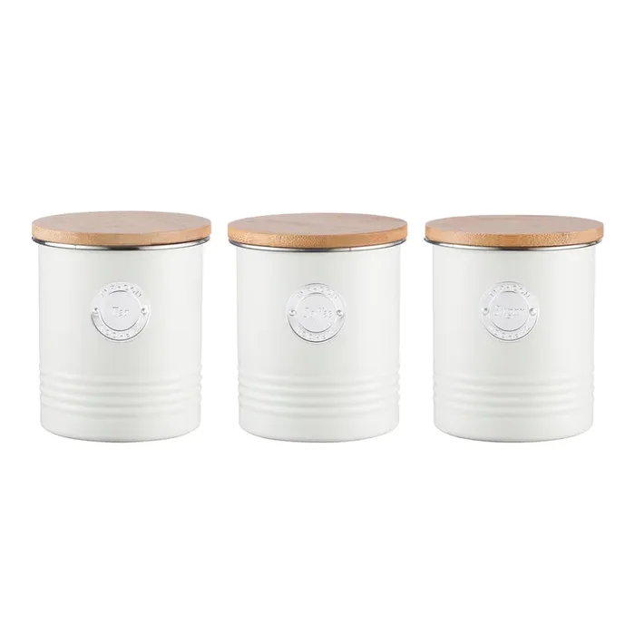 Typhoon Living Coffee, Tea And Sugar Canisters 3 Piece Set
