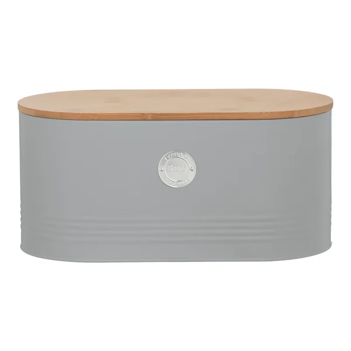Typhoon Living Steel Bread Bin with Bamboo Lid