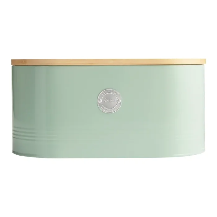 Typhoon Sage Green Steel and Bamboo Bread Bin