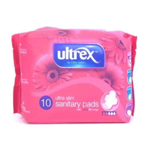 Ultrex Ultra Slim Sanitary Pads with Wings 10 Pack – Case of 12