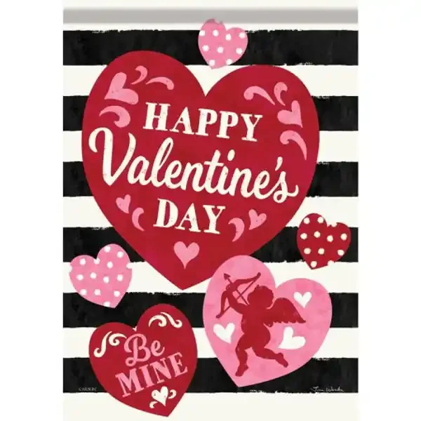 VALENTINE STRIPE GARDEN FLAG
