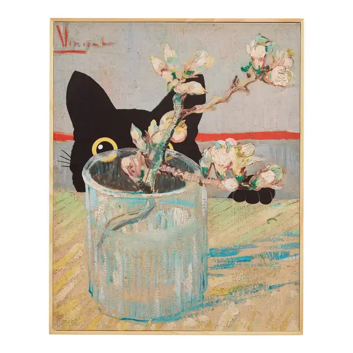 Van Gogh Black Cat by Maria Leandra Framed Wall Art