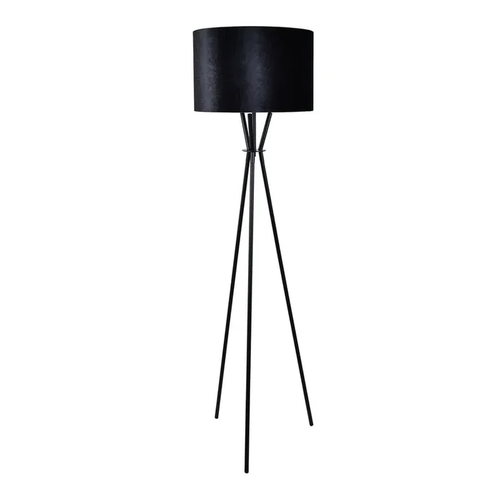 Velvet Shade Metal Tripod Darien Floor Lamp